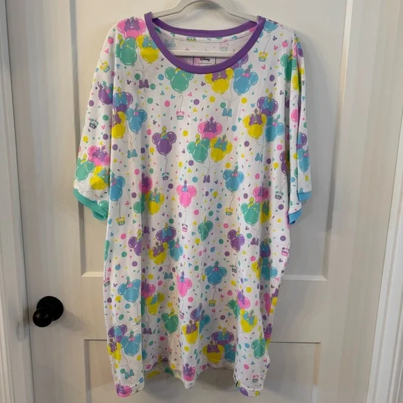 Loungefly Disney Mickey Birthday Celebration Unisex Ringer Tee - Picture 1 of 8